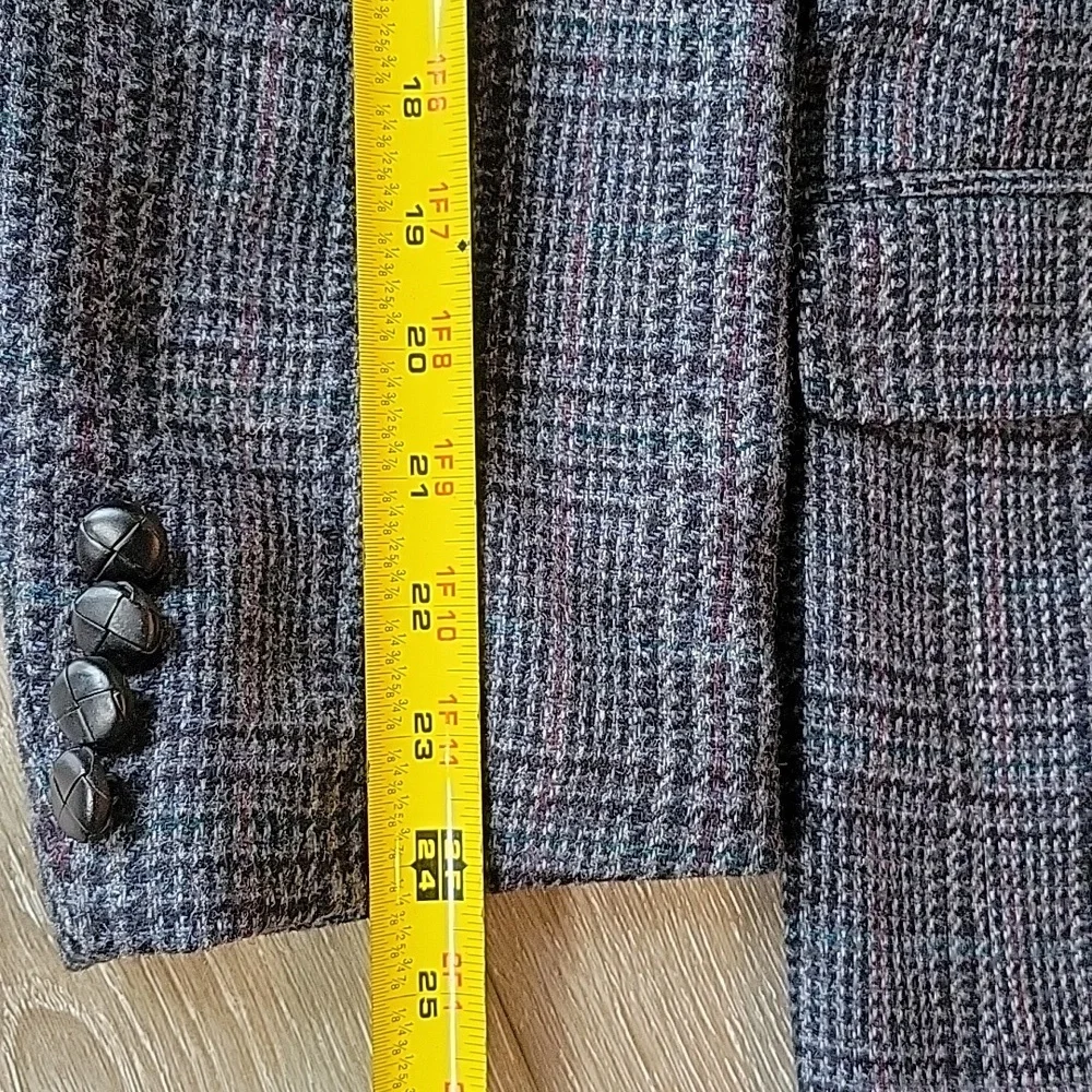 Vintage Woolrich Blazer Plaid Wool Blue Multicolor Excellent Condition